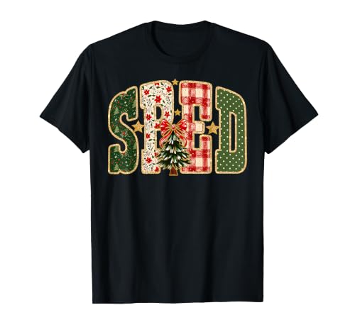 Sped Teacher Christmas School Staff Happy Winter Holiday T-Shirt
