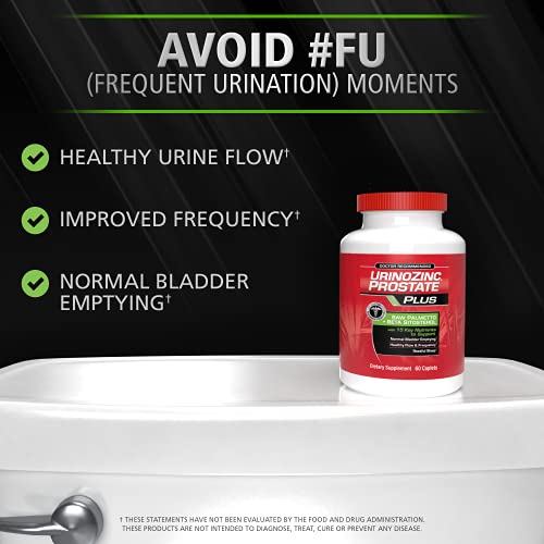 Urinozinc Plus - Prostate Supplement With Beta Sitosterol & Saw Palmetto – Reduce Frequent Urination Concerns & Support Your Prostate Health, 60 Caplets #TOP3