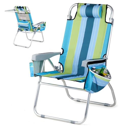 VINGLI Tall Beach Chair with Cooler