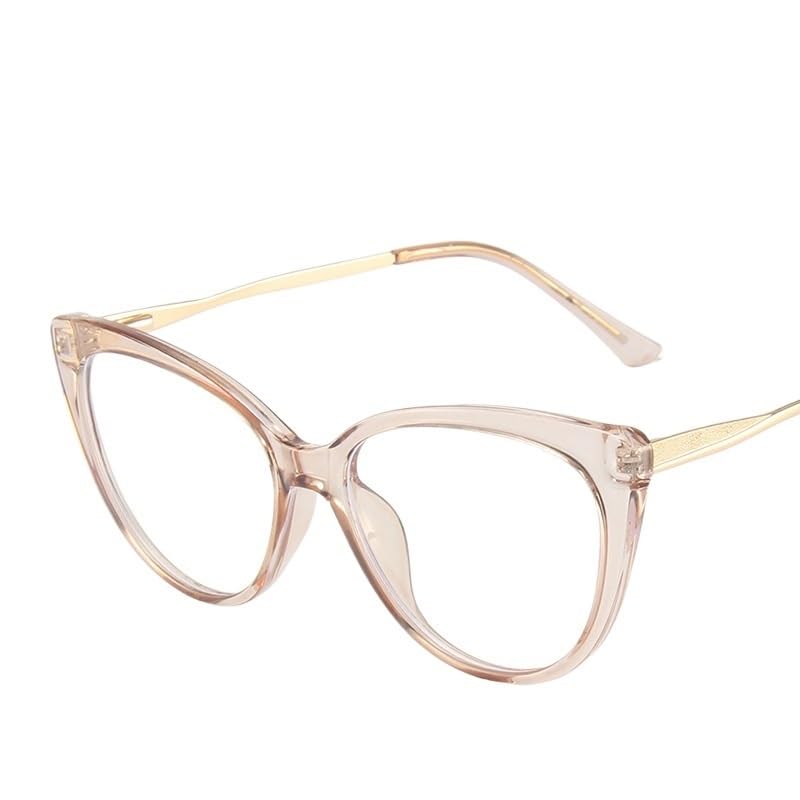 QINZHENZ Gafas de Lectura de Moda con Forma de Ojo de Gato, antiluz Azul, for presbicia, antideslumbrantes, for computadora, con Espejo de luz Plana HD(C6,1.00)