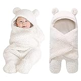XMWEALTHY Cute Newborn Baby Boys Girls Blankets Plush Swaddle Blankets White