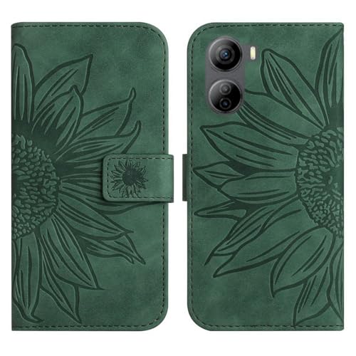 Rfvzubemok Compatible with ZTE Libero 5G IV A302 Cover,Compatible with ZTE Libero 5G IV A302 Flip Kickstand Card Slots Magnetic Closure Phone Case Green