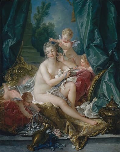 Lienzo abstracto de François Boucher: cuadro La Toilette di Venere decorativo de 60x90cm