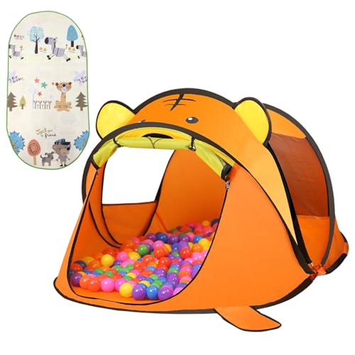 Balakaka Tipi Infantil 182x96x76 cm, Tigre Naranja Pop Up Tienda Campaña Infantil Montaje Rápido, Infantil Carpa para Niños y Niñas para Jugar en Interiores y Exteriores