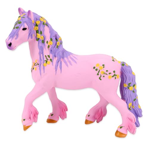 QWEPU Einhorn Spielfigur Meereseinhorn, Pferde Spielfigur Einhorn, Mythische Pegasus Modell Magische Energie Kreatur Rosa Pferde, Fantastische Figuren Geschenk für Mädchen und Jungen 13 x 10 cm