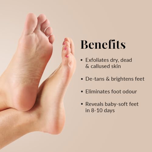 LuxaDerme Korean Peeling & Exfoliating Foot Mask for Baby Soft Feet | Removes Dry Skin & Hard Calluses | Hydrates Dry Feet (Pack of 5)