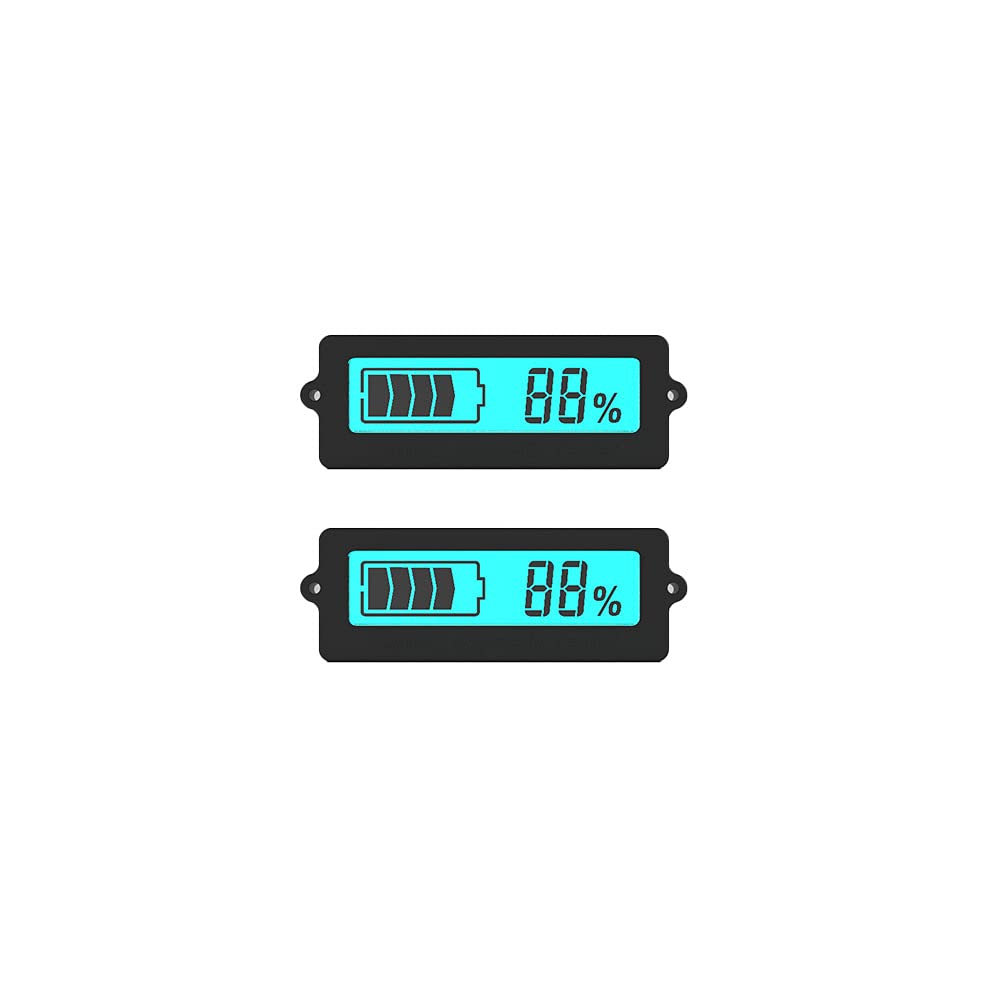 DollaTek 2Pcs LY6N 12V-96V Batteria al piombo 3S-15S Batteria al litio Tester di capacità della batteria digitale, Indicatore percentuale di batteria con display LCD - Retroilluminazione blu