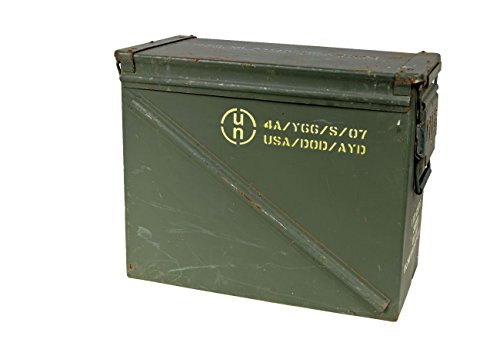 US munizioni scatola Taglia 9 Verde Oliva usato 48 X 22 X 37 cassetta degli attrezzi in metallo scatola