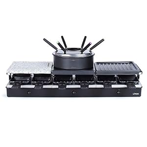 Raclette + fondue-set 12 personen 1650w – doc234, Schwarz
