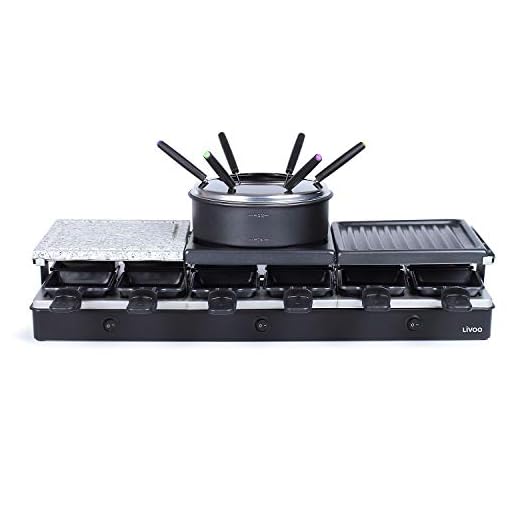 Appareil à raclette/fondue 12 personnes | 1650W | LIVOO