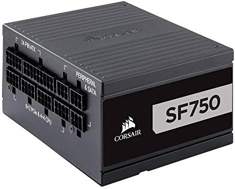 Corsair CP-9020186-UK SF750 80 Plus Platinum Certified Power Supply Unit, SF Series, 750 W, Fully Modular - Black (UK)