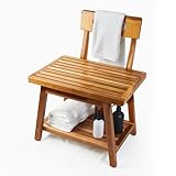 ENKEZI Shower Bench Stool Waterproof with Storage...
