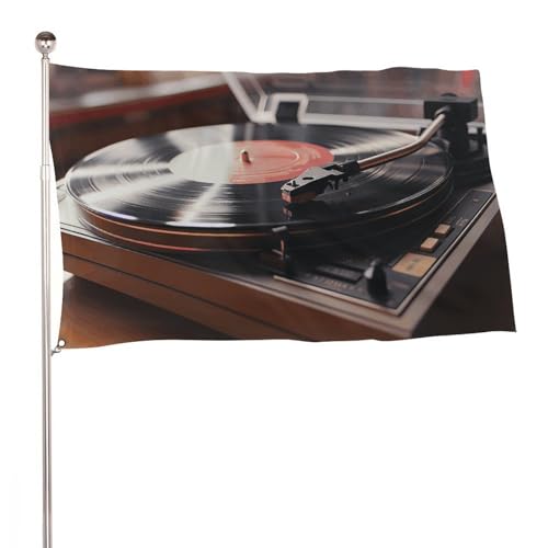 Drapeaux de jardin pour tourne-disques avec œillets métalliques 152x243 cm