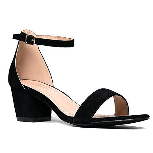 J. Adams Daisy Mid Heel Sandal Black 9 B(M) US
