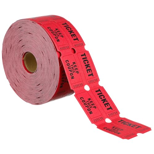 MOLUCKFU Rollo De Boletos Numerados Para Sorteos Y Rifas - Entradas De Papel Grueso Perforadas Para Eventos Fiestas Bingo Y Actividades Escolares - 1000 Boletos 4.92X4.92 Pulgadas