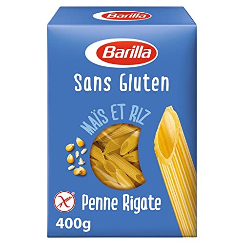 BARILLA Penne Rigate sin gluten, 400 g, pasta ligera y deliciosa para una cocina sin gluten, paquete de 4