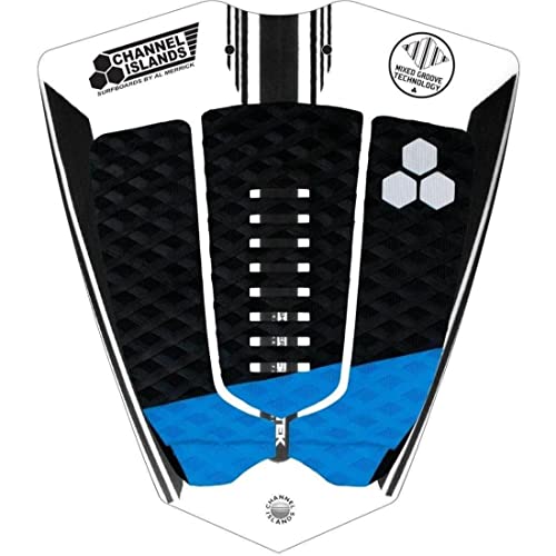 Channel Islands Almohadilla de cola para tabla de surf de 3 piezas, diseño de arco mixto, color negro y azul