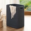 OIAHOMY Laundry Hamper, Laundry Basket?Rectangle Cotton Large Blanket Storage Basket for Living room,Bedroom Woven Decorative Storage for Toys,Clothes,Pillows-16x13x22in-Blue