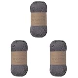 Utopia Crafts Re Cotton Knitting Yarn, 100g (Storm Grey) (Lot de 3)