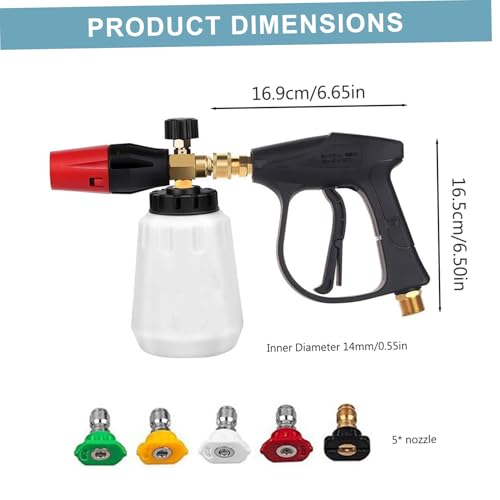 Pistolet en mousse de lave-auto pression d'angle connecteur rapide 1/4