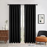 WONTEX Rod Pocket Blackout Curtains for Bedroom - Thermal Insulated, Energy Saving and Noise Reducin
