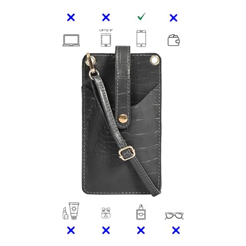 Image of Bagsy Malone Women's Small Cross-Body Phone Bag Stylish Vegan Leather Mobile Cell Phone Holder Pocket Purse Wallet Sling Bag Mini Shoulder Bags