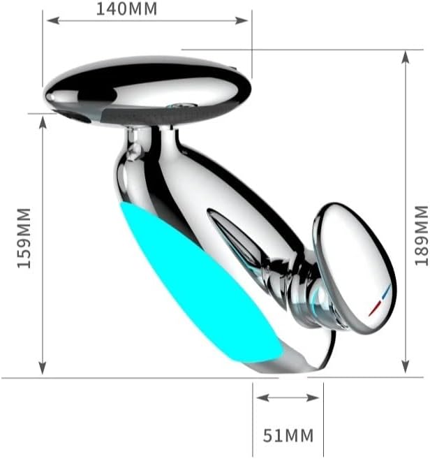 Temperature-Sensitive LED Bathroom Mixer 4-Mode Outlet Color-Changing Light 60cm Hose Hot Cold Water Fixture(B)