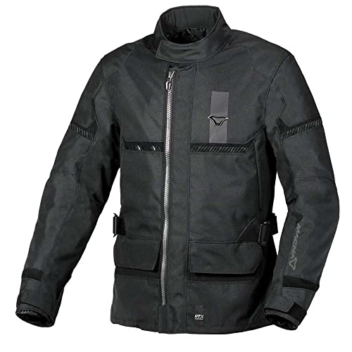 Macna Signal wasserdichte Motorradjacke Textil, Schwarz, XXL