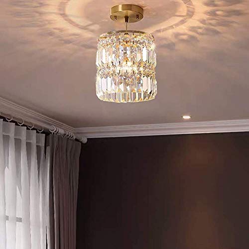 Lustre de chevet en cuivre et cristal pour suspension de bar tendance