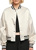 Urban Classics Women's Ladies Short Oversized Satin College Jacket Jacke, softseagrass, XXL