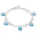 Produktbild LillyMarie Damen Silberarmband Silber 925 Swarovski Edelsteine Kristall Herzen Hellblau Länge Flexibel Geschenkverpackung Geschenke