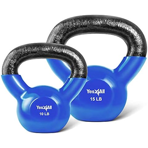 Yes4All Unisex-Erwachsene Kettlebell PVC Kugelhantel Hantelset Cover