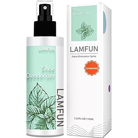 Lamfun Shoe Odor Eliminator, Natural Shoe Deodorizer Spray for Stinky Sneakers or Smelly Feet, Foot Deodorant Fight All Odors, Peppermint, 150ml Cover