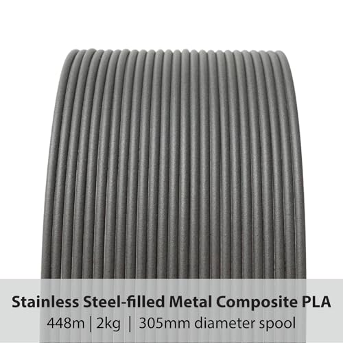 Image of Protopasta Stainless Steel Filled PLA 3D Printer Filament | ProtoPlant Metal-Filled PLA Plastic Printer Filament with 60% Steel | Polish and Patina Friendly Metal Composite Filament | 500g Spool