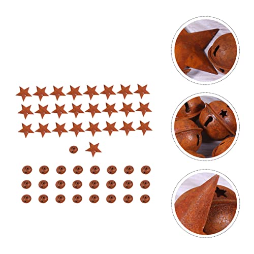 Coheali 150 Pcs Crafts Stars Decorating Hollow Christmas Xmas Festival Rustic Sleigh Farmhouse Hanging Ornaments Metal Ornament Diy Charm Primitive Rusty Cutout And Jingle Wreath Favors #TOP7