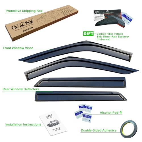 Image of Outside-Mount Rain Guards Window Visors for 2020-2026 Ford Explorer Wind Vent Deflector Dark Smoke 4-Piece Set with Thicker