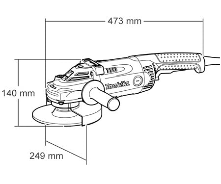 Makita GA9020 9 Angle Grinder with ACDC Switch product thumbnail 4