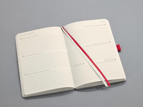 SIGEL C2534 Conceptum Weekly Planner 2025, Approx. A5, red, softcover, 2 Pages = 1 Week, 192 Pages, ca. A5 - Image 3