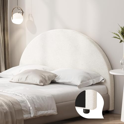 OIKITURE King Single Size Headboard King Single Bed Head Boucle