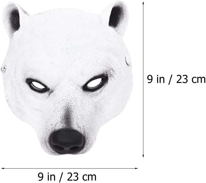 LUOZZY Polar Bear Mask Halloween Cosplay Costume for Adults Decoration Props PU Fancy Dress Novelty Full Head Masks - Image 2