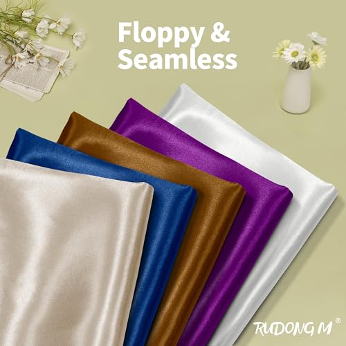 Rudong M TD0415RM Beige Satin Fabric By The Yard thumb #1