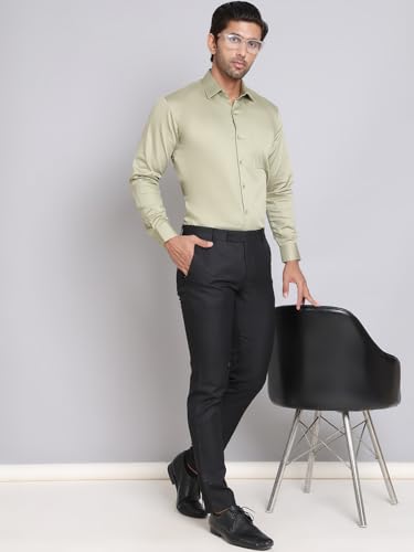 Image of Indian Needle Pista Men's Cotton Solid Formal Shirt. (Pista, XL)