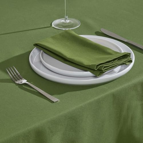 HOMESCAPES Stoffservietten olivgrün, 4er-Set Servietten mit Hohlsaum 45x45 cm, Tischservietten aus 100% Baumwolle… – Ansicht 2