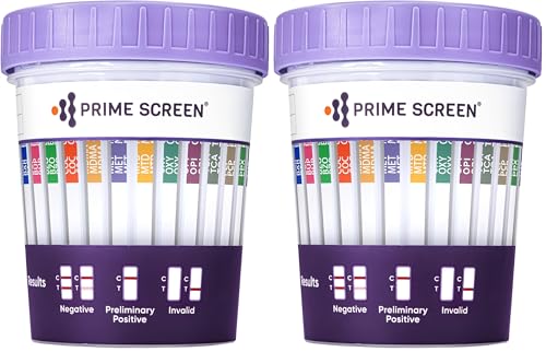 Image of Prime Screen 14 Panel Urine Drug Test Cup Instant Testing Marijuana (THC),OPI,AMP, BAR, BUP, BZO, COC, mAMP, MDMA, MTD, OXY, PCP, PPX, TCA [2 Pack]