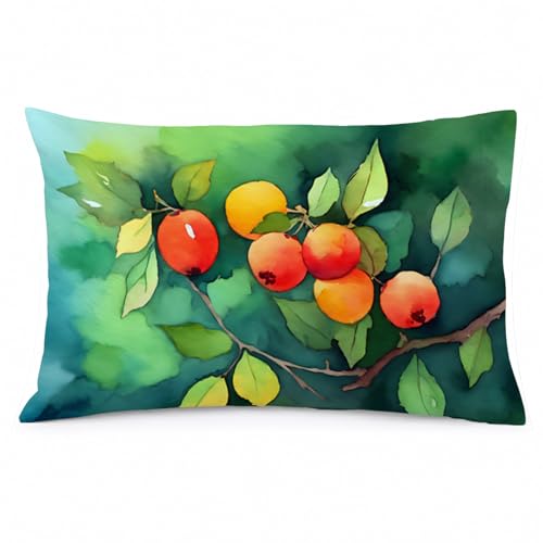 Caroline's Treasures DAC1677PILLOWCASE Missouri Hawthorns in Watercolor Fabric Standard Pillowcase Lightweight Super Soft Easy Care Decorative Artwork Pillowcase, Standard