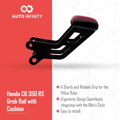 Image of Auto Infinity Grab Rail with Comfort Cushion Compatible with Honda CB350-RS (Red, Pack of 1)