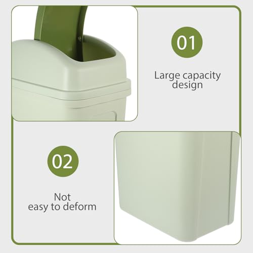 Caneca de basura rectangular con tapa oscilante 10 gal miniatura 4