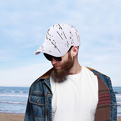 Adjustable Original Classic Low Profile Cotton Hat Men Women Baseball Cap Dad Hat Unstructured Distressed Hat(White Black Tie Dye) #TOP3