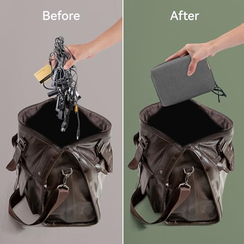 SIMTOP Small Electronics Organizer Travel Case, Portable Tech Case Pouch for Cable, Charger, Phone & Earbuds – Water-Resistant Cord Storage for Commute, Office & Business Trip – Compact Design by SIMTOP - Image 3