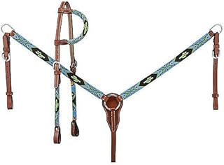 Tough-1 Beaded Cactus Headstall and Breastcollar Set Cactus N/A